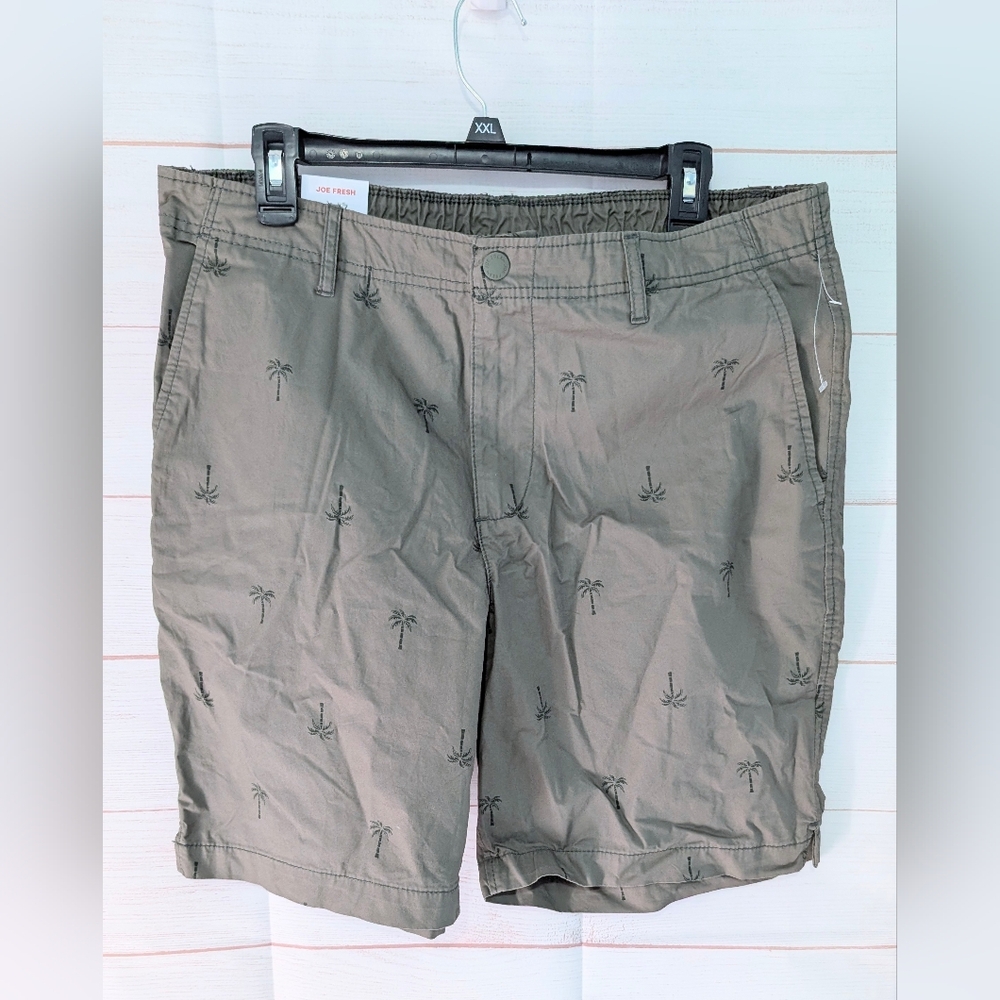 NWT Joe Fresh Olive Palm Print Men's Shorts 🩳🩳 Size 34